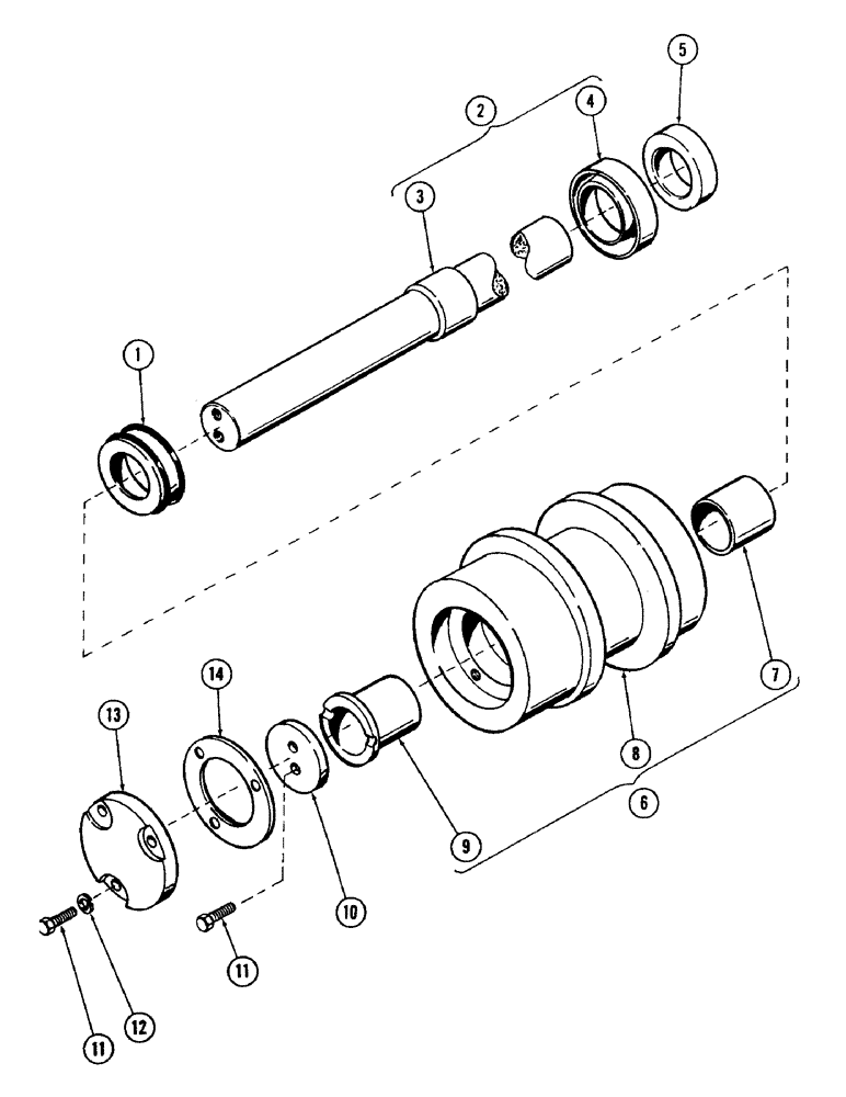 Схема запчастей Case 40 - (058) - DOUBLE FLANGE TRACK ROLLER (48) - TRACKS & TRACK SUSPENSION