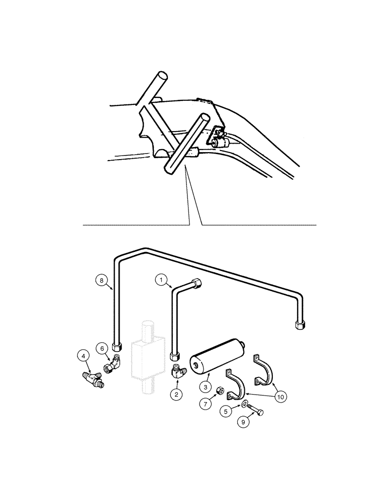 Схема запчастей Case 885 - (08-018[01]) - BLADE HYDRAULIC CIRCUIT - SIDE SHIFT ACCUMULATOR (OPTIONAL) (08) - HYDRAULICS