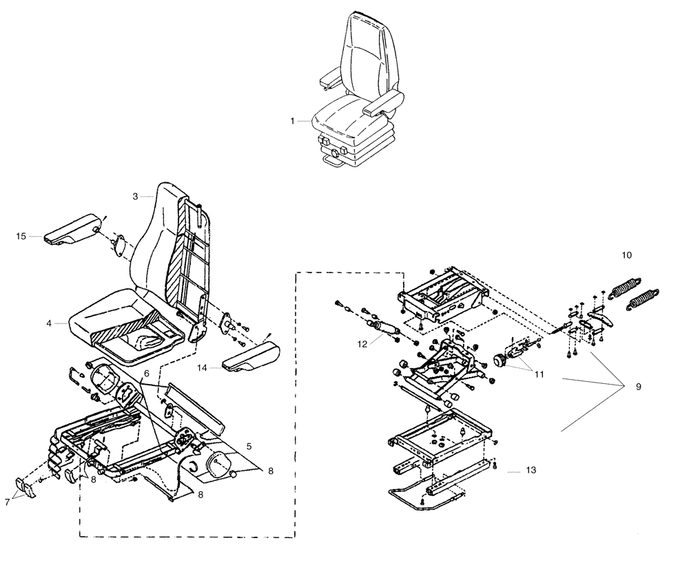 Схема запчастей Case 325 - (9.670A[03]) - SEAT - COMPONENTS OPTIONAL (19) - OPTIONS