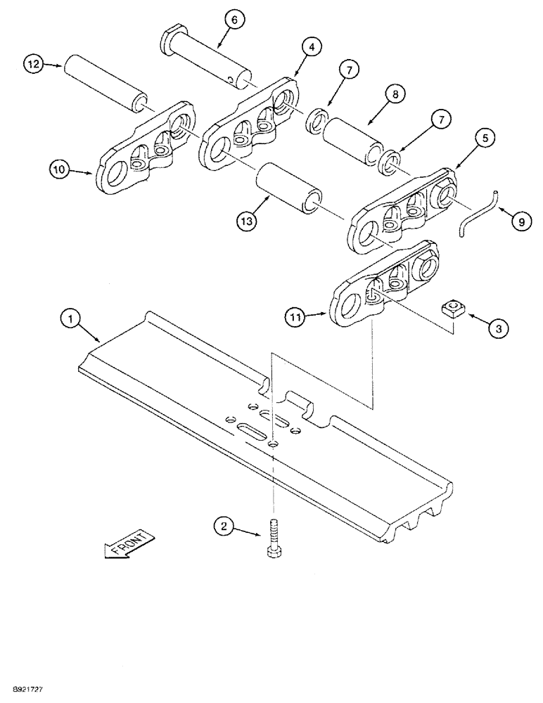 Схема запчастей Case 9030 - (5-04) - TRACK CHAIN AND SHOES (11) - TRACKS/STEERING