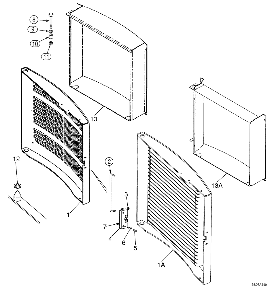 Схема запчастей Case 465 - (09-15) - DOOR, REAR (09) - CHASSIS