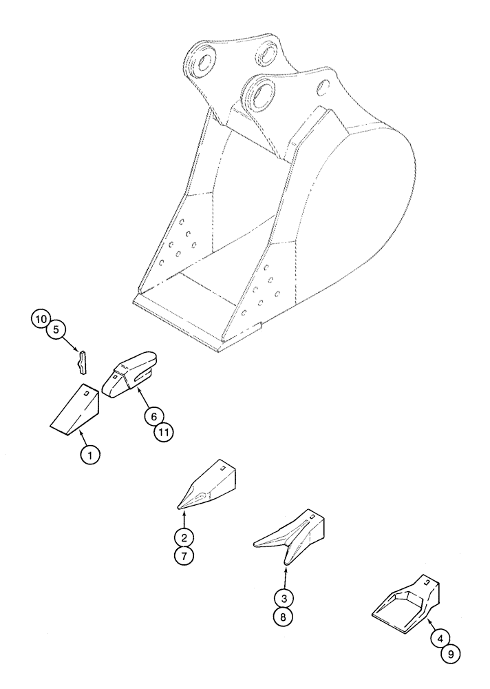 Схема запчастей Case 9020 - (9-60) - HENSLEY BUCKET PARTS,FOR GENL PURPOSE & HEAVY DUTY CENTRAL FABRICATORS/H & H BUCKETS (09) - CHASSIS