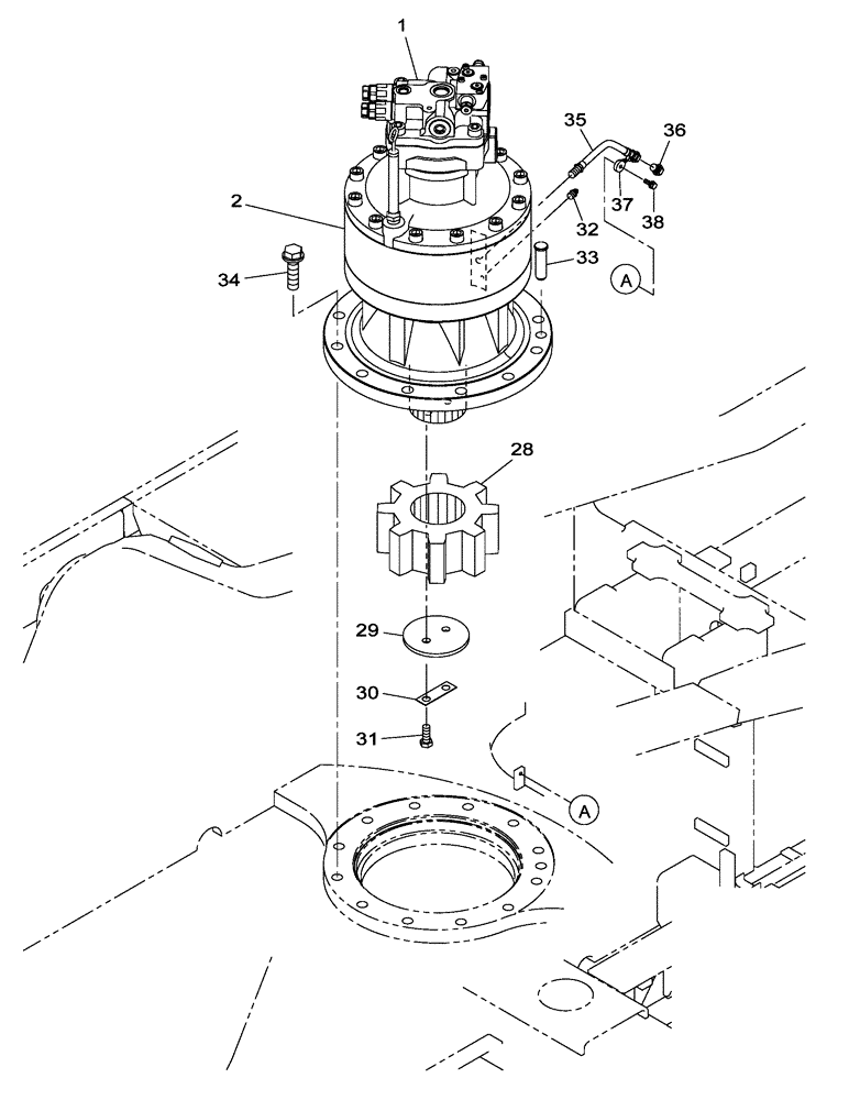 Схема запчастей Case CX350C - (06-002[00]) - SWING MOTOR-DRIVE REDUCTION GEAR (06) - POWER TRAIN