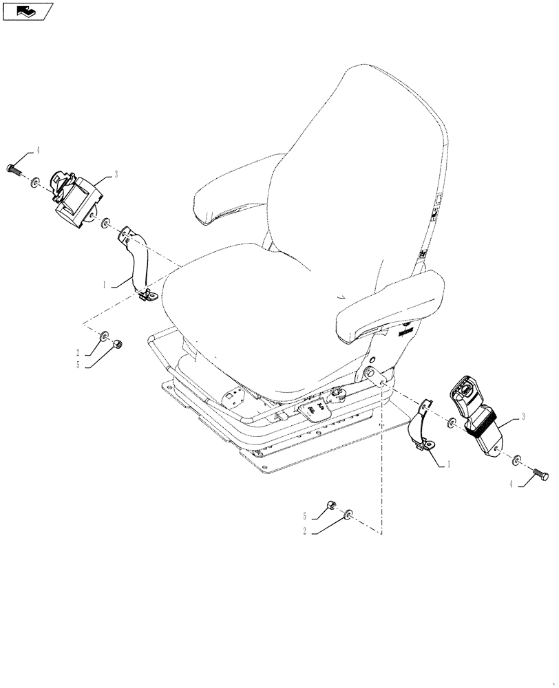 Схема запчастей Case 521F - (90.120.02[01]) - SEAT BELT 3 INCH (90) - PLATFORM, CAB, BODYWORK AND DECALS