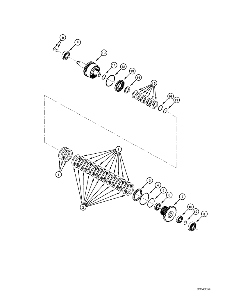 Схема запчастей Case 885 - (06.10[00]) - TRANSMISSION - 3RD SPEED AXLE (06) - POWER TRAIN