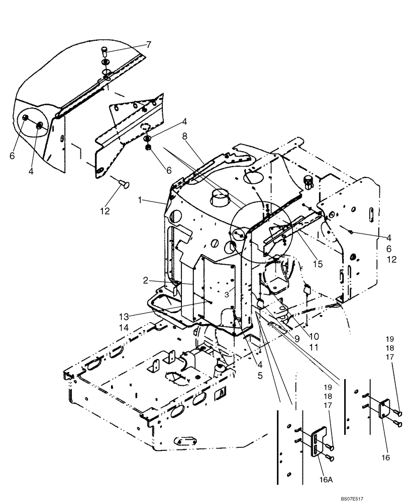 Схема запчастей Case 921E - (09-23) - HOOD - ENGINE WALL (09) - CHASSIS