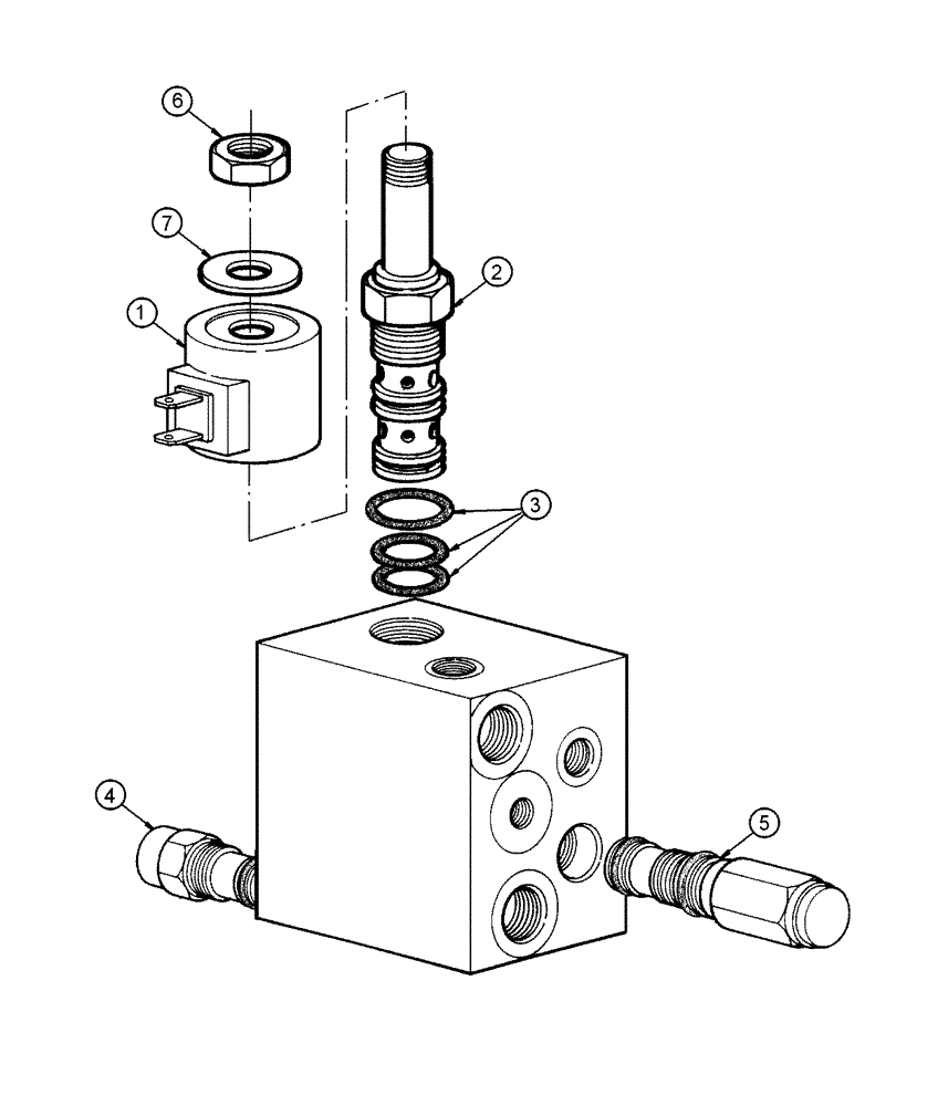 Схема запчастей Case 865 DHP - (8-074) - DIFFERENTIAL LOCK - SOLENOID VALVE (08) - HYDRAULICS