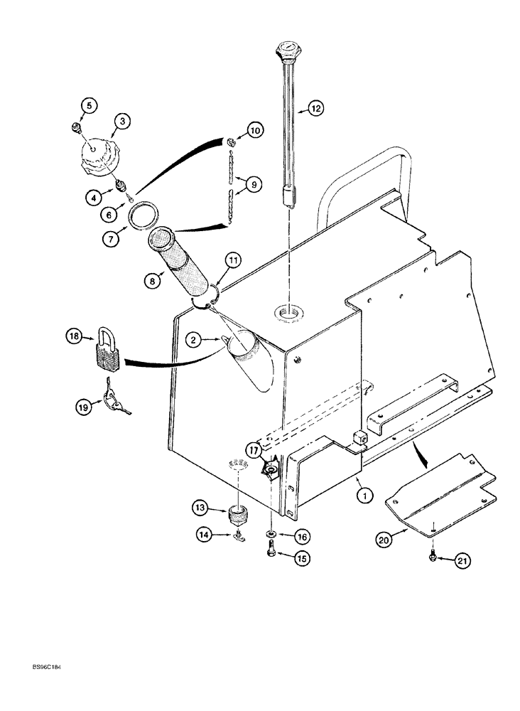 Схема запчастей Case 550G - (3-04) - FUEL TANK (02) - FUEL SYSTEM