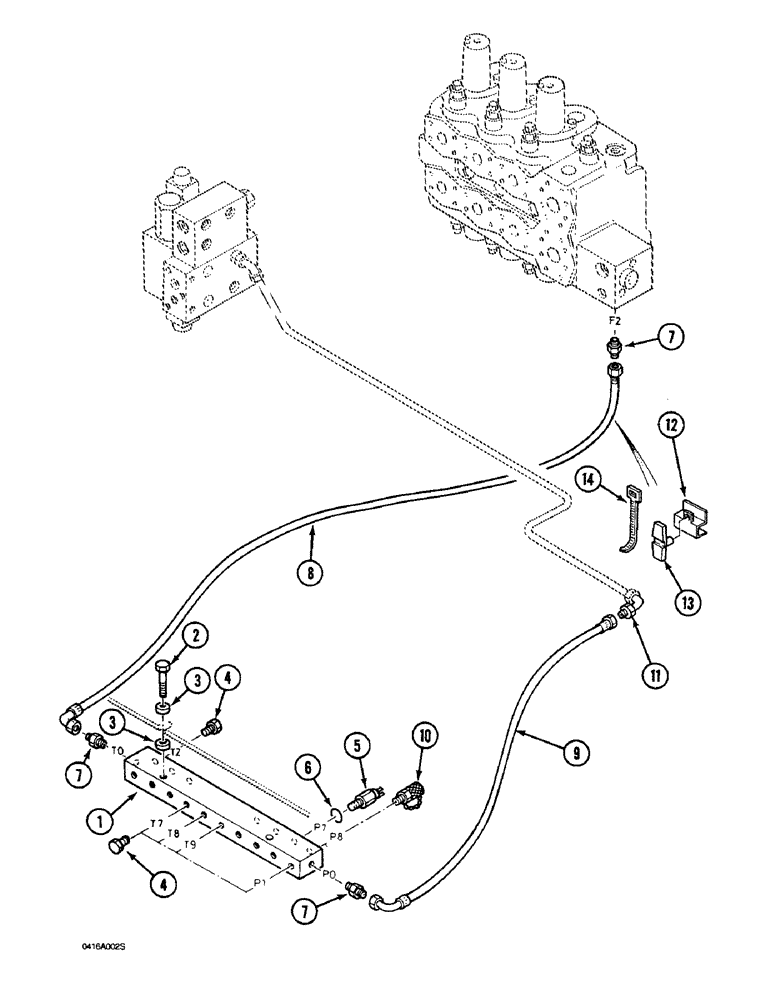 Схема запчастей Case 1088 - (8D-02) - HYD. CNTRL. CIRCUIT, AT MANIFOLD BLOCK, P.I.N. FROM 19801 TO 20241, P.I.N. FROM 106901 TO 106939 (08) - HYDRAULICS