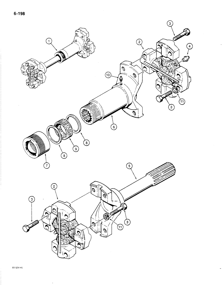 Схема запчастей Case 780C - (6-198) - L101466 DRIVE SHAFT (06) - POWER TRAIN