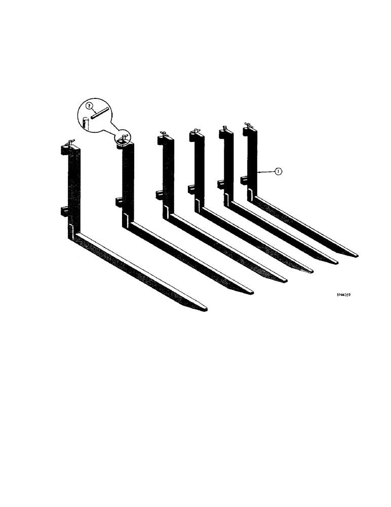 Схема запчастей Case 440 - (26[1]) - CEMENT BLOCK FORKS, OPTIONAL 