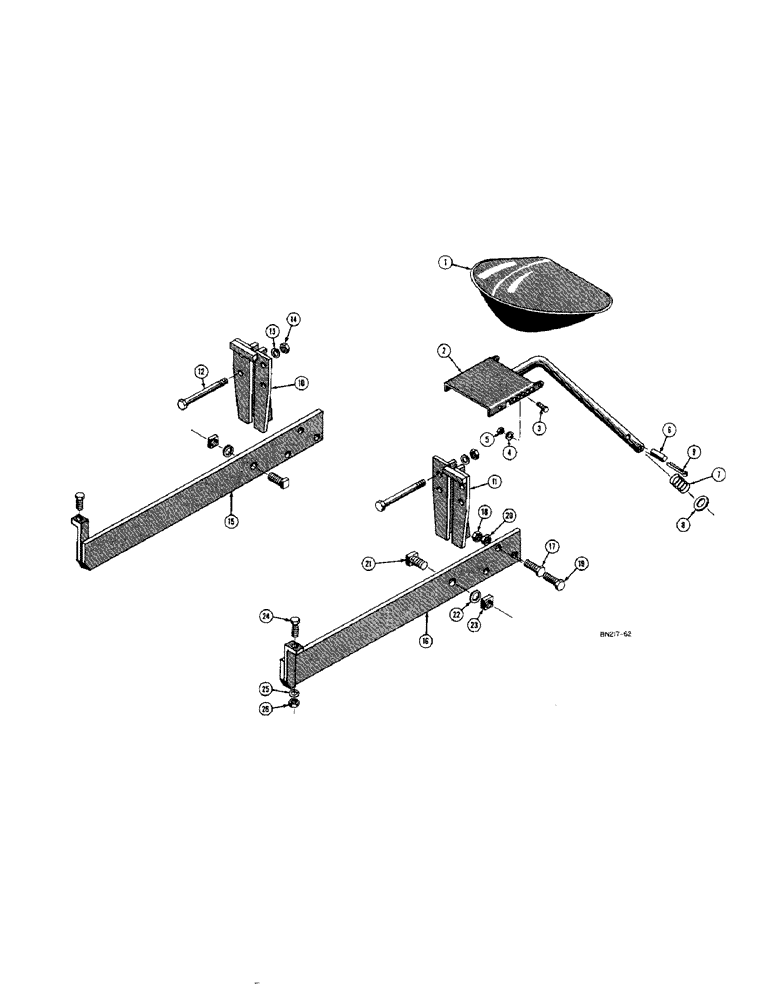 Схема запчастей Case 22 - (14[1]) - TRACTOR MODIFICATION PARTS BACKHOE SERIAL NO. 4065701 AND AFTER 