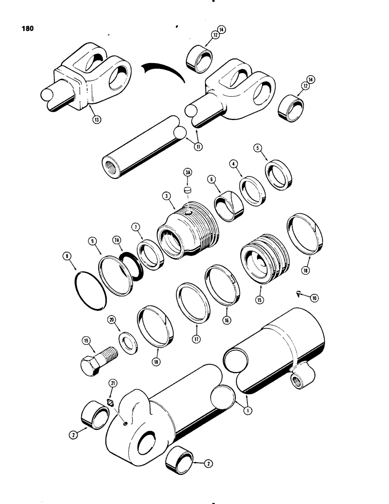 Схема запчастей Case 455B - (180) - G101223, G101224 AND G105628 LOADER LIFT CYLINDERS (07) - HYDRAULIC SYSTEM