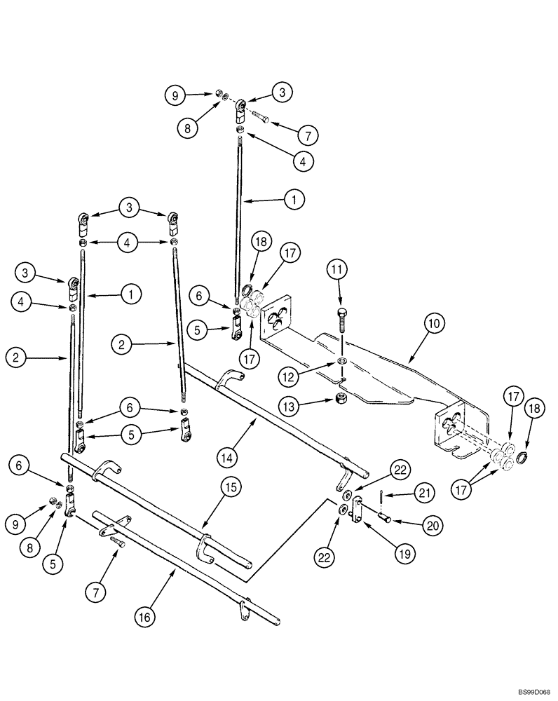 Схема запчастей Case 550H-IND - (06-18) - CONTROLS, TRANSMISSION, CONNECTING RODS AND SHAFTS (06) - POWER TRAIN