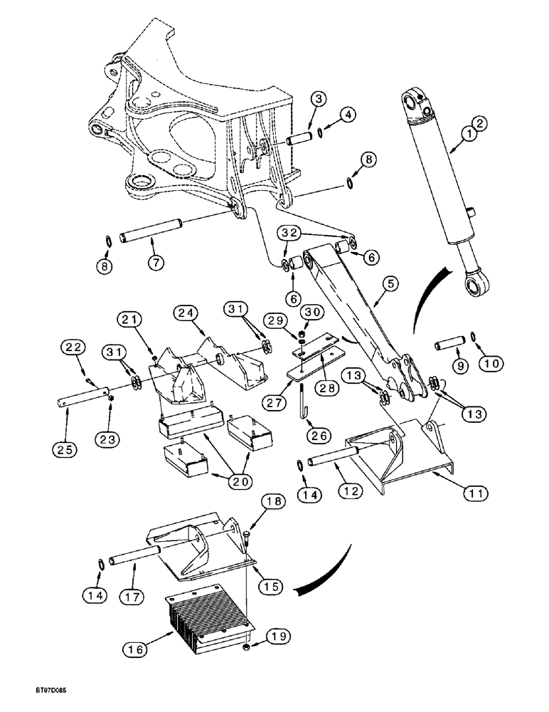 Схема запчастей Case 590SL - (9-034) - BACKHOE STABILIZERS, PLATES AND PADS (09) - CHASSIS/ATTACHMENTS