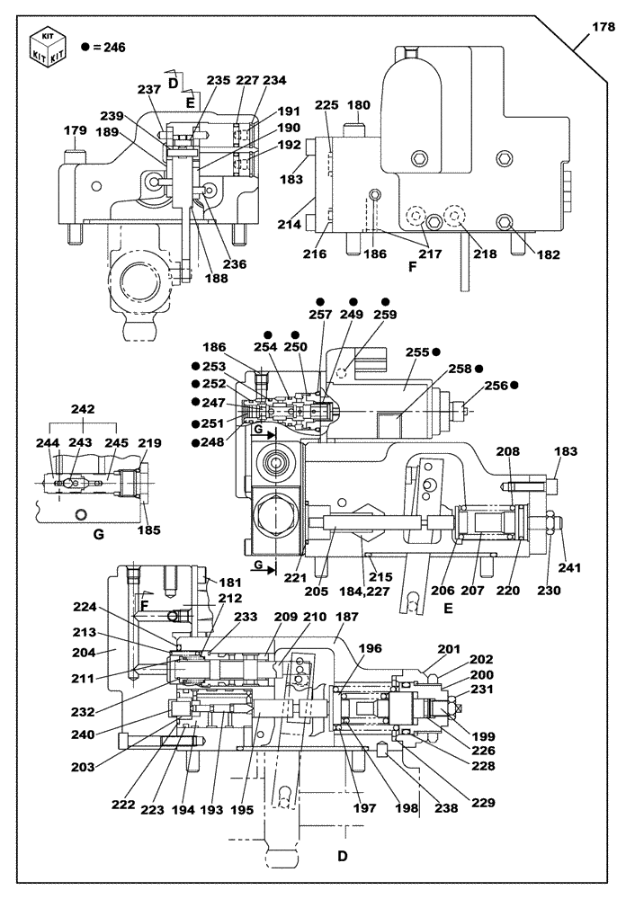 Схема запчастей Case CX350B - (08-92) - HIGH PRESSURE PUMP - REGULATOR (WITH AUXILIARY HYDRAULICS) (08) - HYDRAULICS