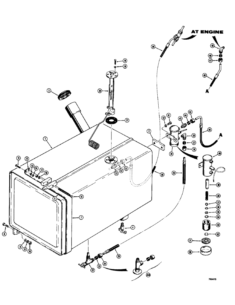 Схема запчастей Case 780 - (092) - FUEL TANK (03) - FUEL SYSTEM