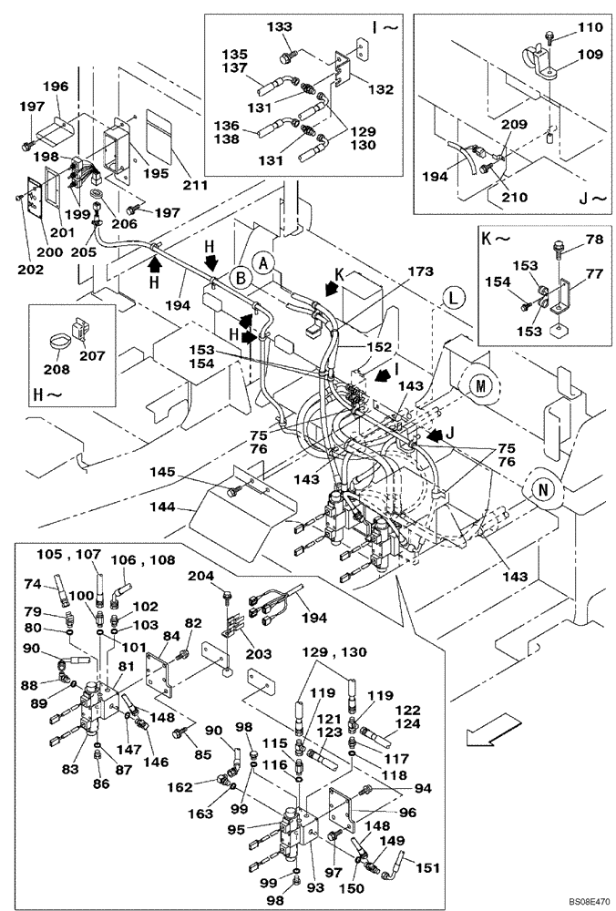 Схема запчастей Case CX700B - (08-18) - CIRCUIT, HYDRAULIC-ELECTRICAL - SELF-DETACHING COUNTERWEIGHT SYSTEM (08) - HYDRAULICS