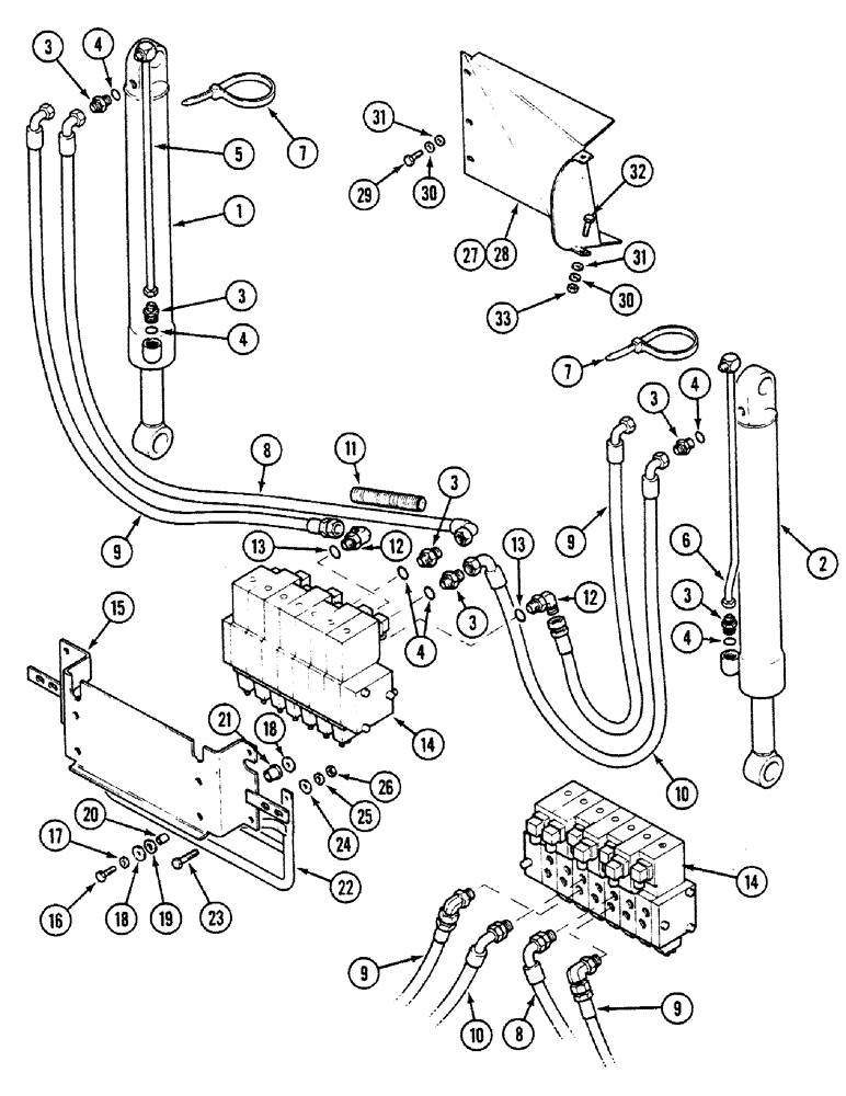 Схема запчастей Case 580SK - (8-146) - SIDESHIFT BACKHOE STABILIZERS - SERVOPOWER VERSION, S/N JJH0046382 AND UP (08) - HYDRAULICS