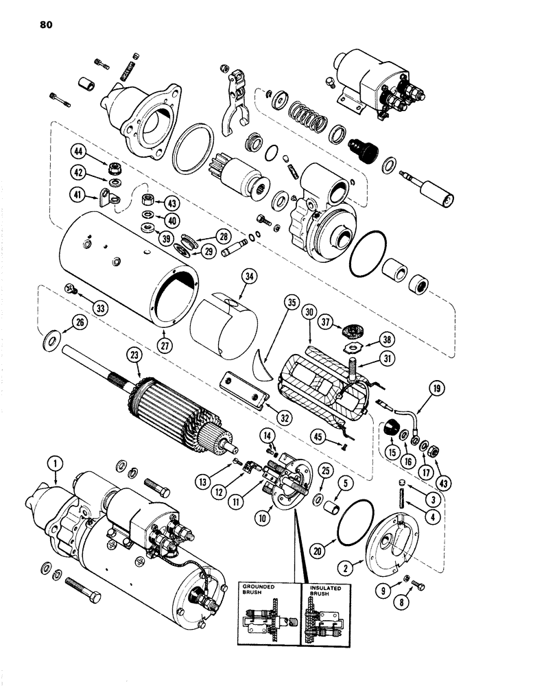 Схема запчастей Case 1280 - (080) - R45968 STARTER, 504BDT DIESEL ENGINE (06) - ELECTRICAL SYSTEMS