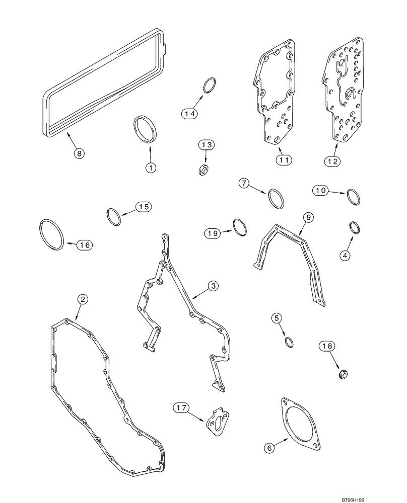 Схема запчастей Case 1840 - (02-40) - GASKET KIT - CYLINDER BLOCK, 4-390 EMISSIONS CERTIFIED ENGINE (INJECTION PUMP J933090) (02) - ENGINE