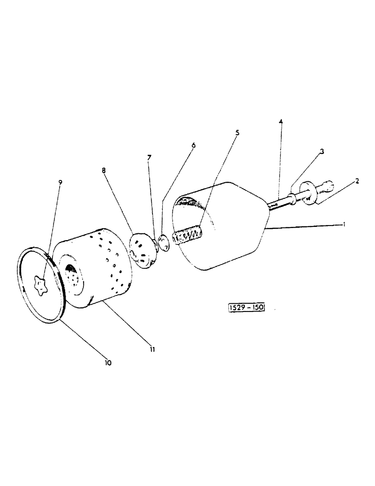 Схема запчастей Case 1529 - (070) - OIL FILTER (10) - ENGINE