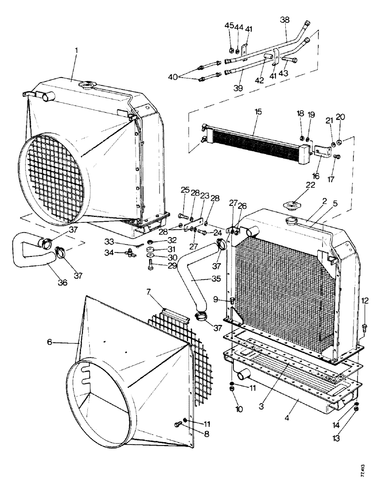 Схема запчастей Case 850 - (A14-1) - RADIATOR AND OIL COOLERS (01) - ENGINE