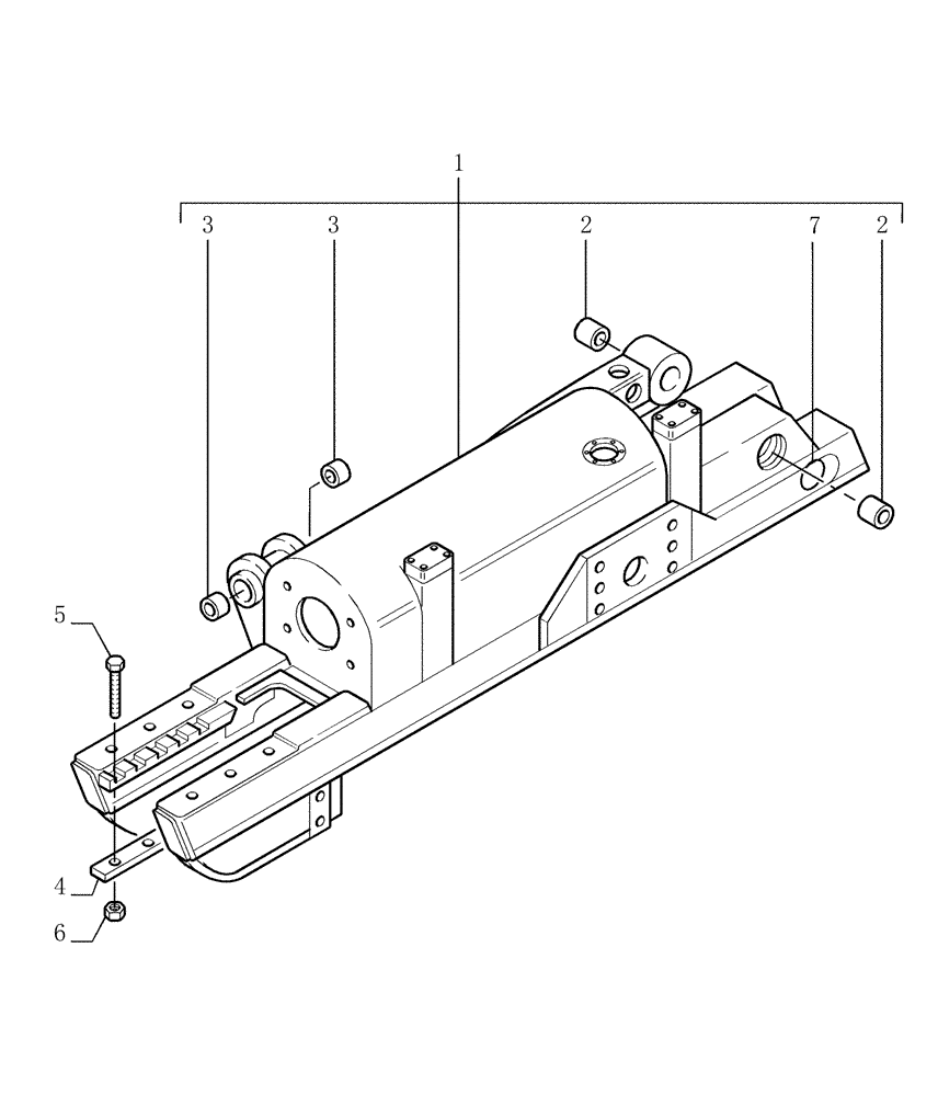 Схема запчастей Case 1850K - (9.340[01]) - TRACK FRAME - 7 ROLLERS - OPTIONAL CODE 76078107 (19) - OPTIONS