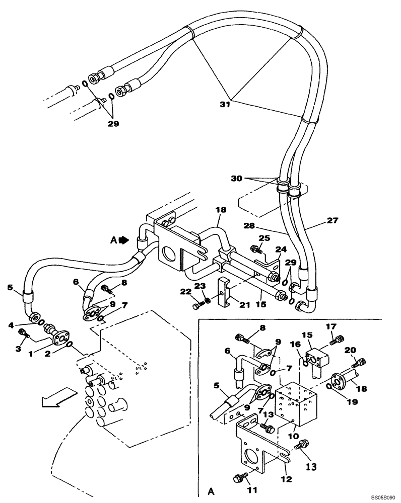 Схема запчастей Case CX225SR - (08-37) - HYDRAULICS, AUXILIARY - DOUBLE ACTING CIRCUIT (PIN DAC0822107 -) (08) - HYDRAULICS