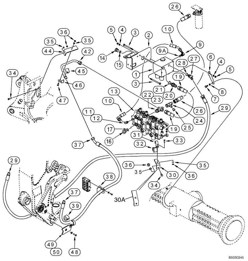 Схема запчастей Case 580M - (08-19) - HYDRAULICS - BACKHOE AUXILIARY (08) - HYDRAULICS