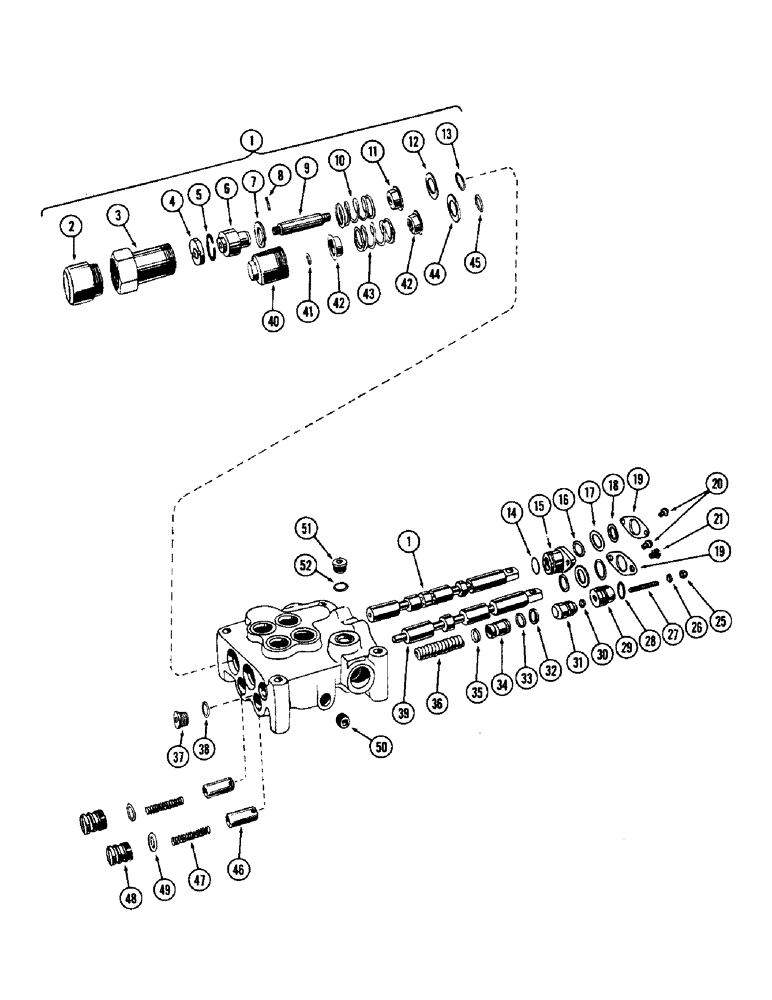 Схема запчастей Case W10 - (164) - A13915 TWO SPOOL CONTROL VALVE (08) - HYDRAULICS