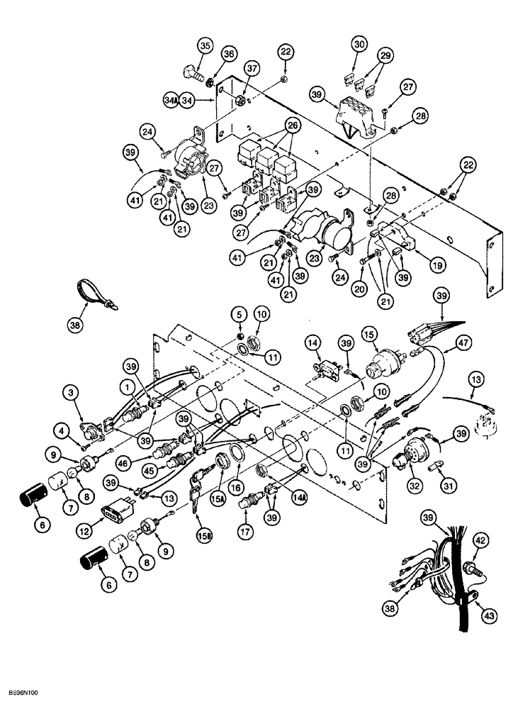 Схема запчастей Case 1150G - (4-010) - INSTRUMENT PANEL WIRING (06) - ELECTRICAL SYSTEMS