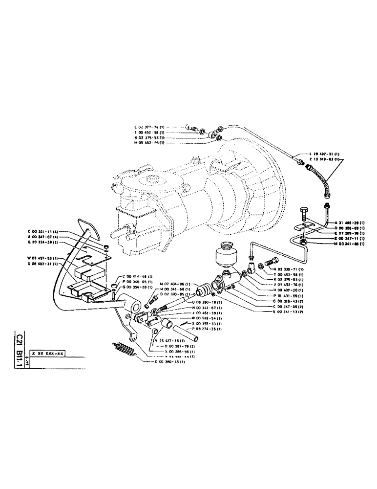 Схема запчастей Case 75P - (043) - CLUTCH RELEASE CONTROL (05) - UPPERSTRUCTURE CHASSIS