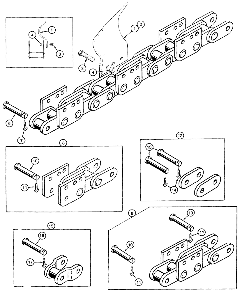 Схема запчастей Case TF300B - (09-14) - CHAINS DIGGING TEETH (09) - CHASSIS/ATTACHMENTS