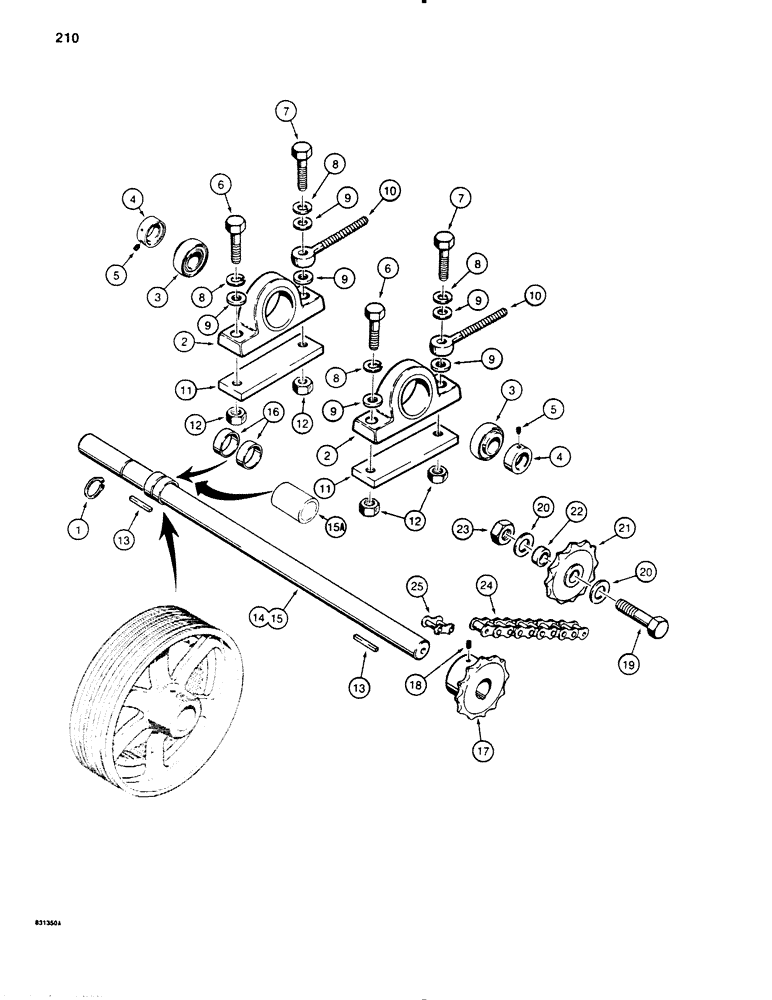 Схема запчастей Case SD100 - (210) - JACKSHAFT AND TRENCHER DRIVE CHAIN (89) - TOOLS