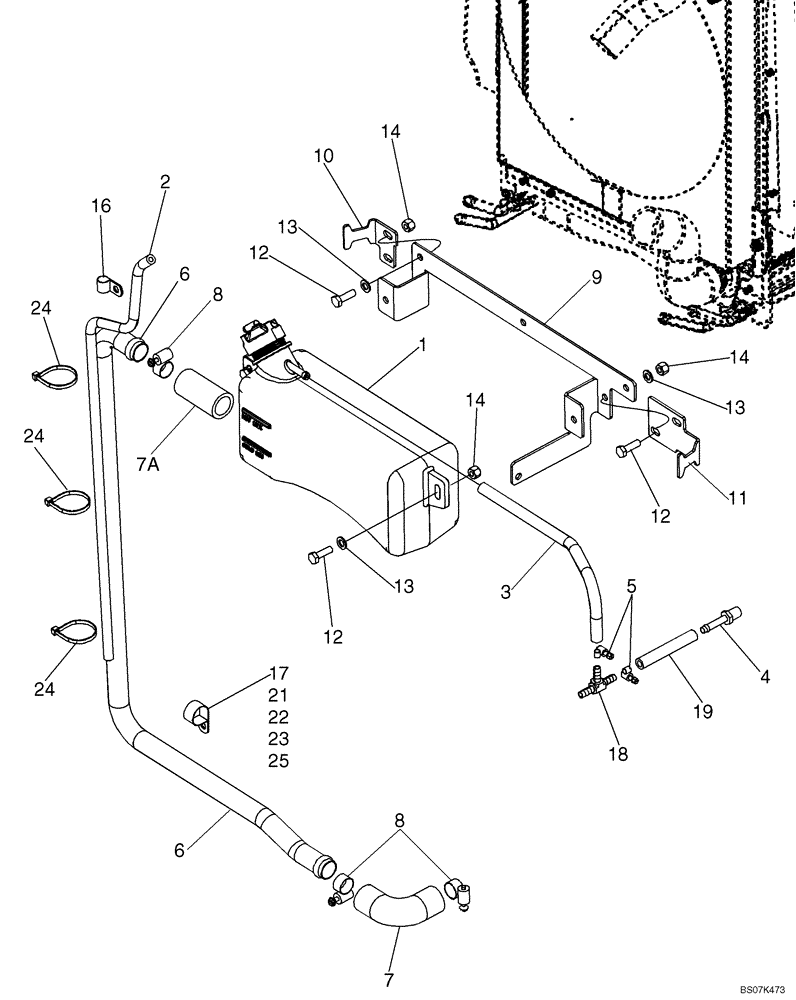 Схема запчастей Case 590SM - (02-02) - DEAERATION SYSTEM - MOUNTING (02) - ENGINE