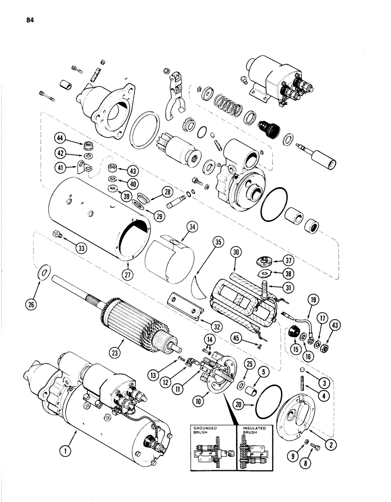 Схема запчастей Case 1280B - (084) - R45968 STARTER, 504BDT DIESEL ENGINE (04) - ELECTRICAL SYSTEMS