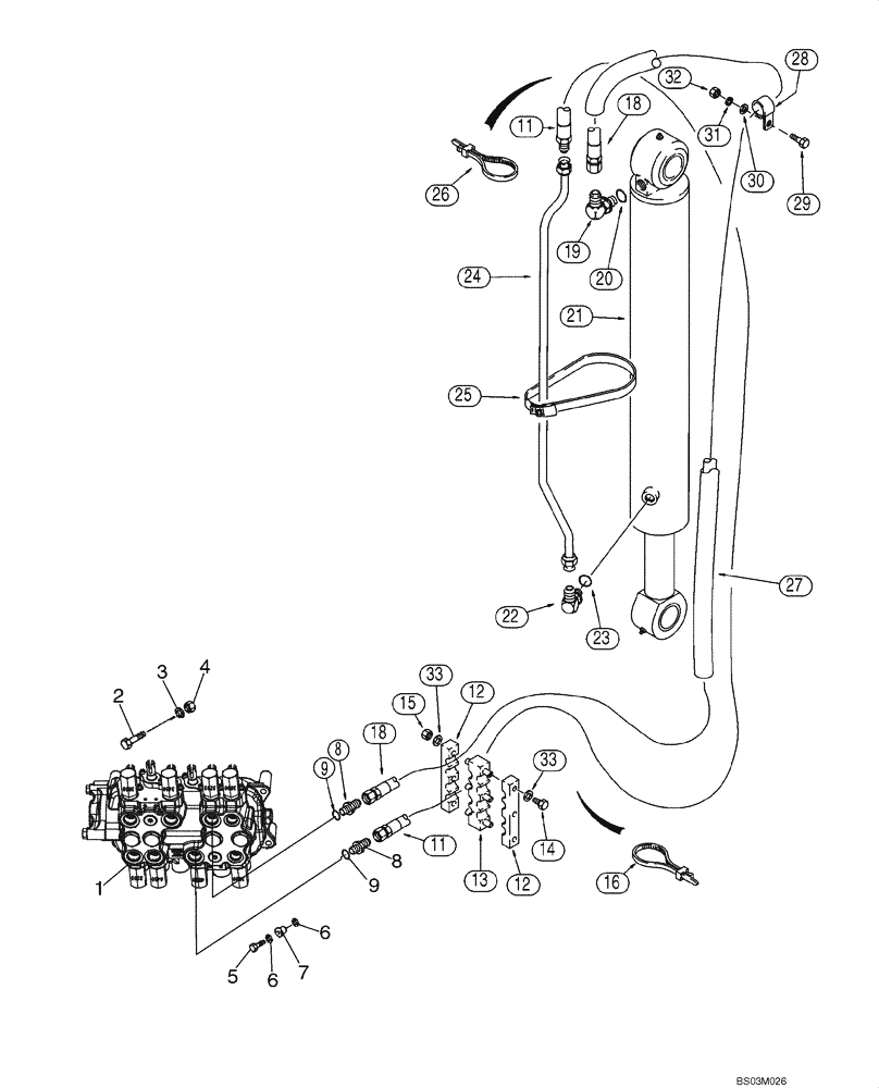 Схема запчастей Case 580M - (08-10) - HYDRAULICS - CYLINDER, BACKHOE BOOM (08) - HYDRAULICS