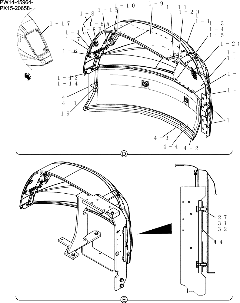 Схема запчастей Case CX31B - (240-01[3]) - GUARD INSTAL (CANOPY) (00) - GENERAL & PICTORIAL INDEX