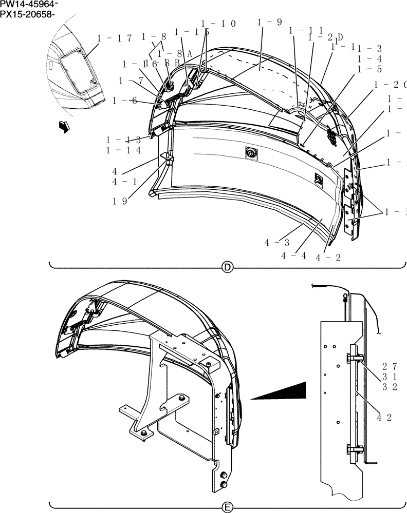 Схема запчастей Case CX36B - (769-01[3]) - GUARD INSTAL (COOLER) (05) - SUPERSTRUCTURE