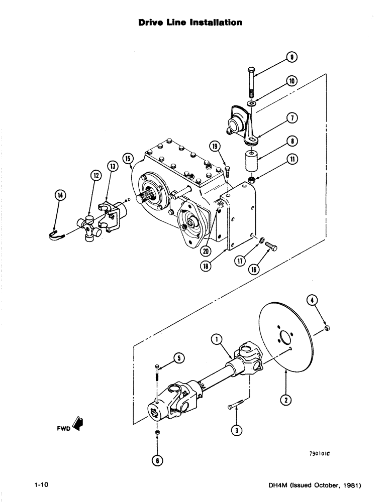 Схема запчастей Case DH4B - (1-10) - DRIVE LINE INSTALLATION (14) - MAIN GEARBOX & DRIVE