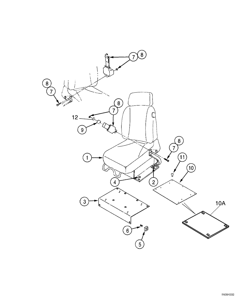 Схема запчастей Case 1150H_IND - (09-18) - SEAT, MOUNTING - SEAT BELTS (09) - CHASSIS/ATTACHMENTS