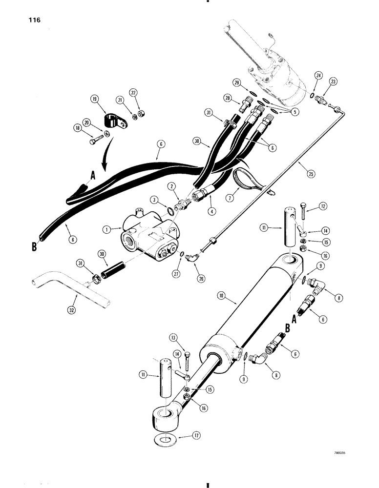 Схема запчастей Case W11 - (116) - STEERING HYDRAULIC CIRCUIT (05) - STEERING