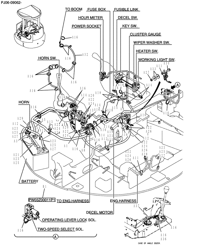 Схема запчастей Case CX50B - (312-72[1]) - ELEC ASSY, UPP ANGLE DOZER (55) - ELECTRICAL SYSTEMS