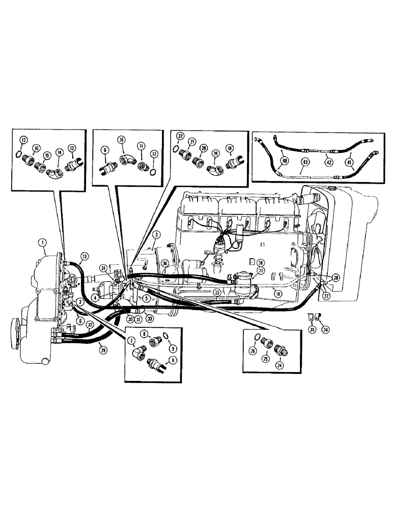 Схема запчастей Case W10B - (142) - CONVERTER & TRANSMISSION HYDRAULICS, PRIOR TO TRANSMISSION S/N 87961E, PRIOR TO CONVERTER S/N 87207E (06) - POWER TRAIN