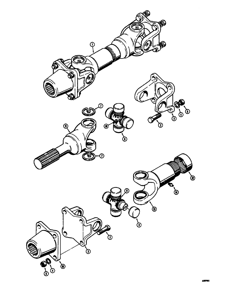 Схема запчастей Case 400 - (098) - WINCH DRIVE SHAFT, GEARMATIC WINCH (05) - UPPERSTRUCTURE CHASSIS