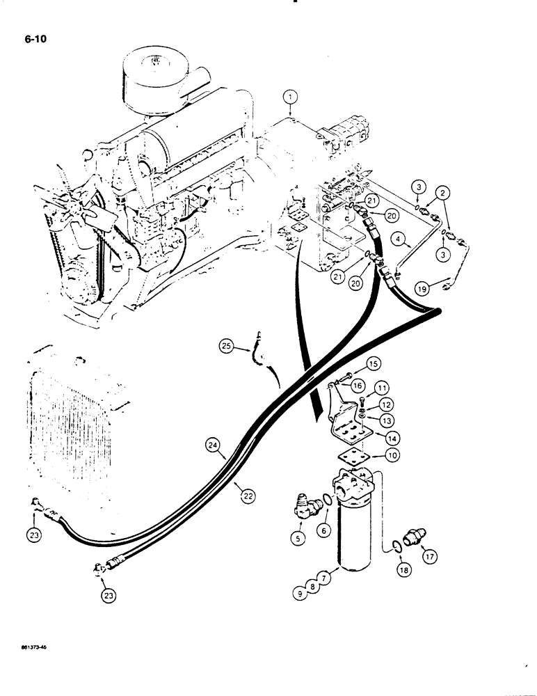 Схема запчастей Case W18B - (6-10) - TRANSMISSION HYDRAULIC CIRCUIT WITH VERTICAL FILTER (06) - POWER TRAIN