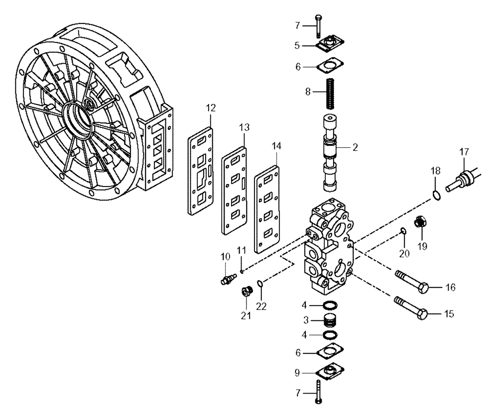 Схема запчастей Case 330 - (18A00020582[01]) - TRANSMISSION - PRESSION REGULATOR - RETARDER OPTION (03) - Converter / Transmission