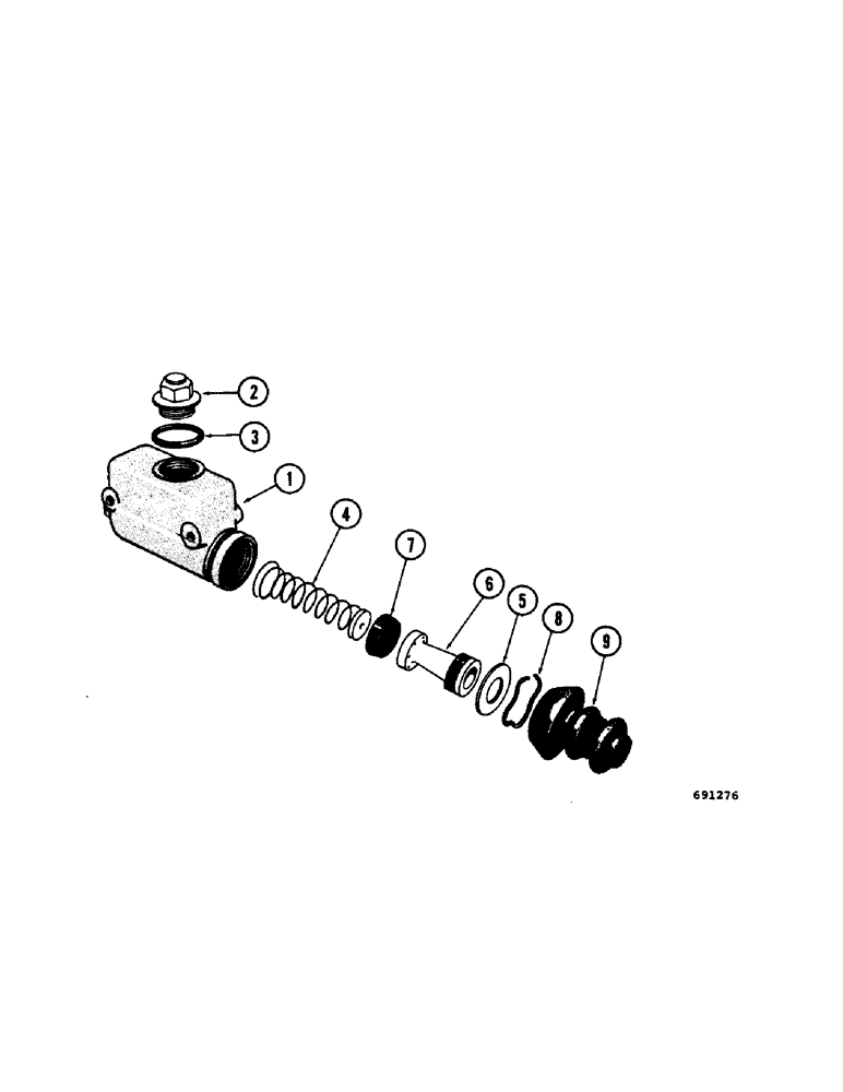 Схема запчастей Case W7 - (164[1]) - A18525 MASTER CYLINDER HYDROVAC BRAKE (07) - BRAKES