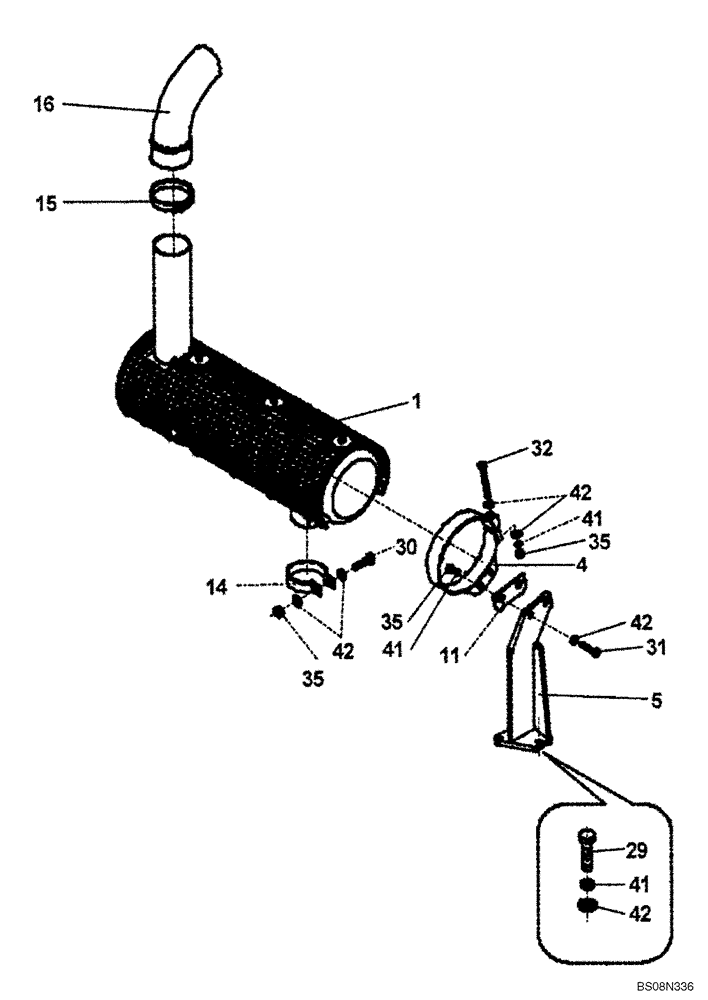 Схема запчастей Case SV212 - (10.254.01) - MUFFLER, ENGINE EXHAUST (GROUP 106) (ND131863) (10) - ENGINE